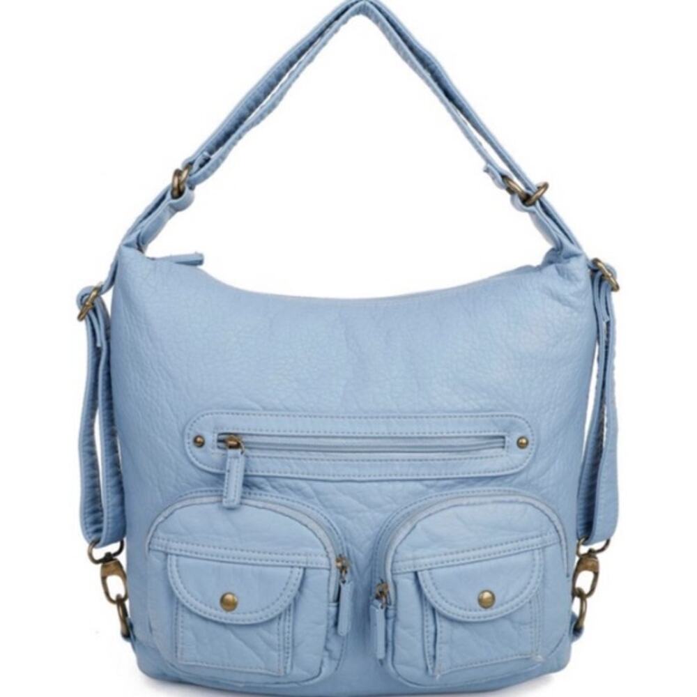 NWT Ampere Creations Baby Blue Convertible Crossbody / Shoulder Bag